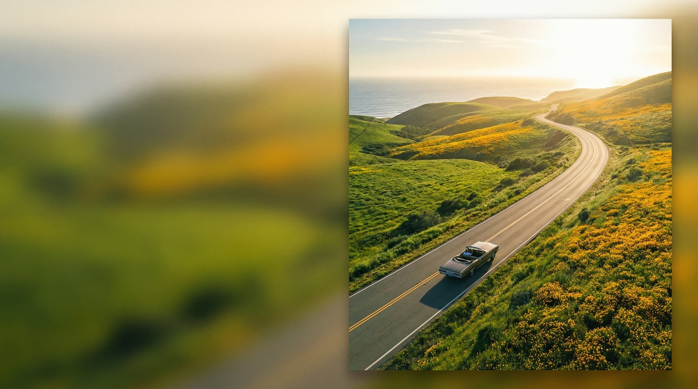 California coastal highway at golden hour